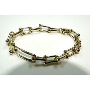 Chunky Gold-Tone Chain Link Bracelet With Ball Accents & Lobster Clasp 7.5